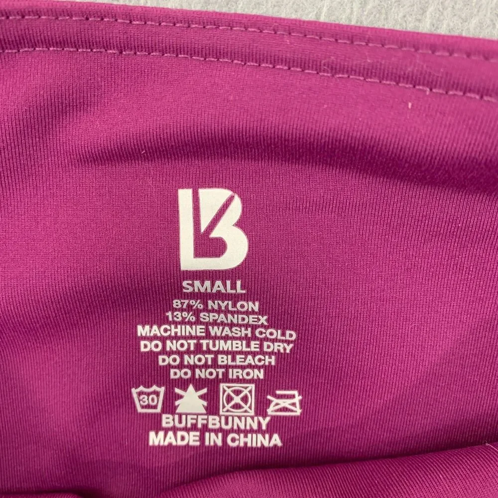 BuffBunny Gym Leggins Womens Size Small Side Mesh Panel Pink Yoga High Waist